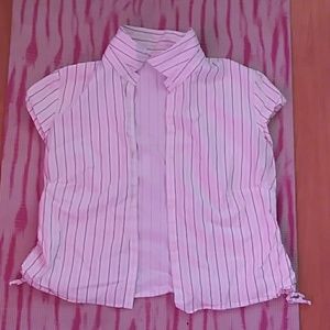 Striped  white button up shirt